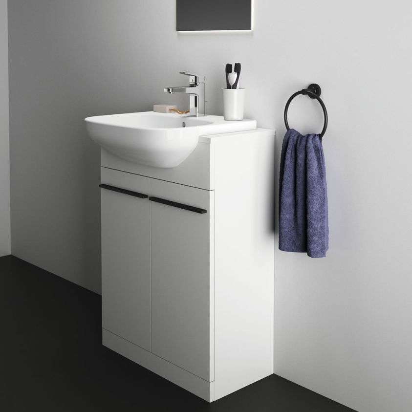 Lifestyle image of Ideal Standard i.life A 600mm Matt White Cloakroom Basin Vanity Unit